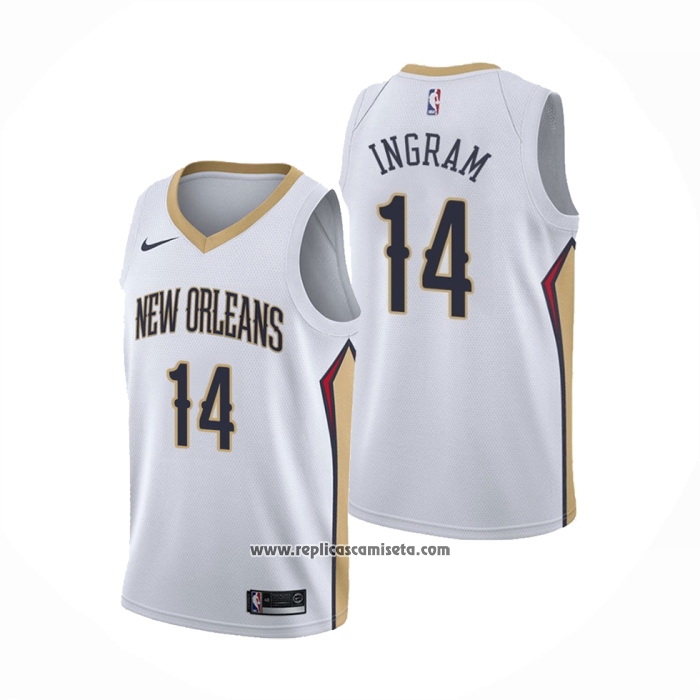 Camiseta New Orleans Pelicans Brandon Ingram 14 Association Blanco